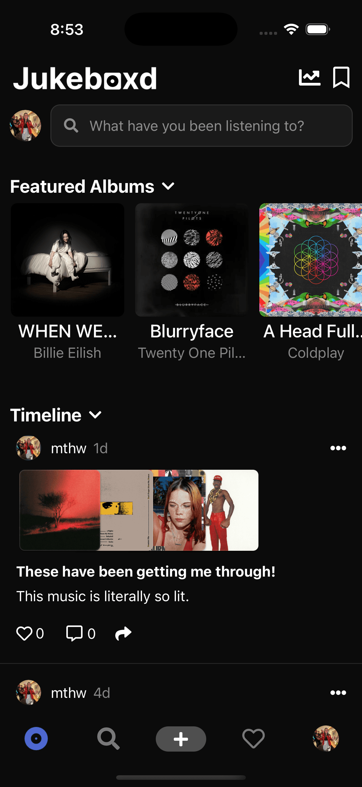 Jukeboxd Home Screen